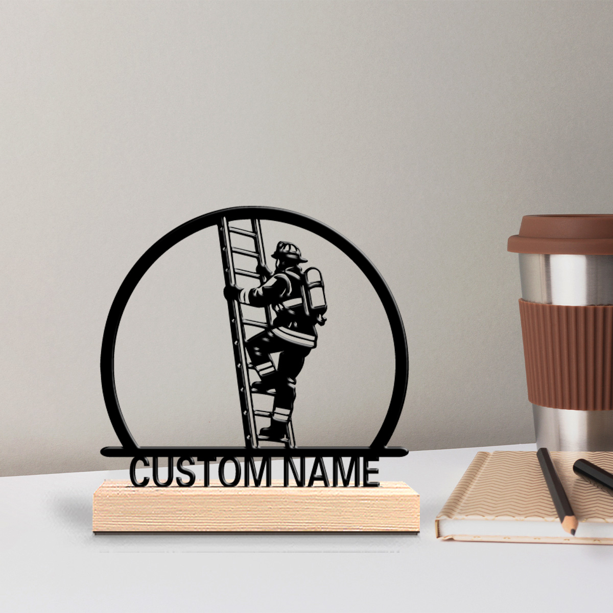 Home Office Logo - 1 szt. Romantyczna, personalizowana, metalowa figurka