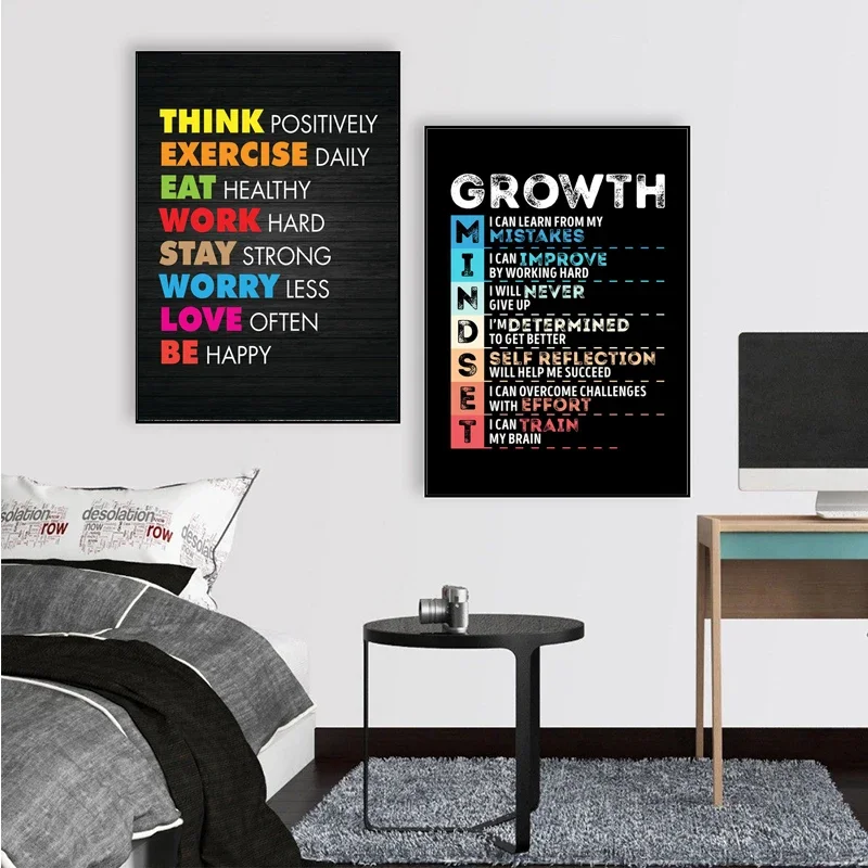 Home Office Room Inspiration - Motywacyjne cytaty sukcesu Malarstwo na płótnie
