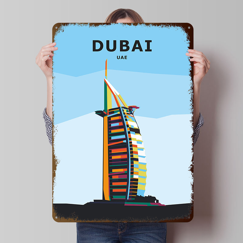 Home Office Dubai - Plakat z Dubajem z blachy, personalizowana