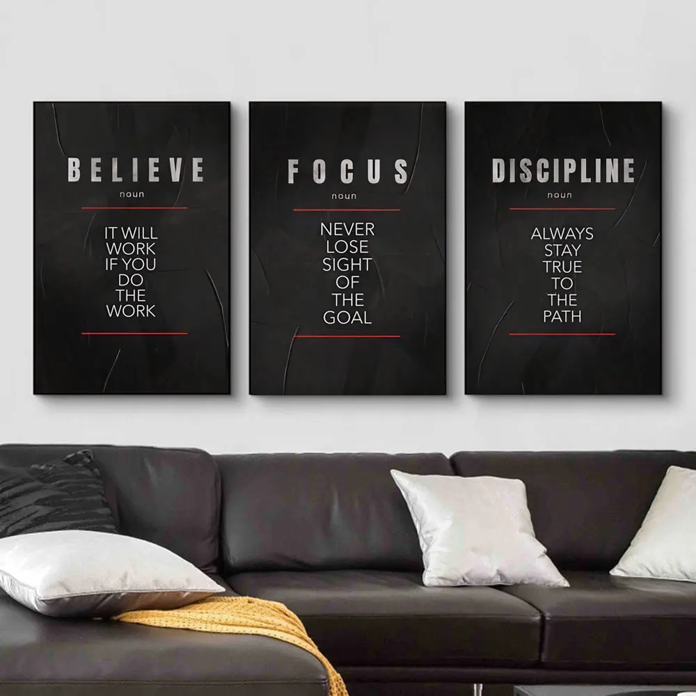 Plakat z definicją dyscypliny  – Home Office Room Inspiration recenzja i cena