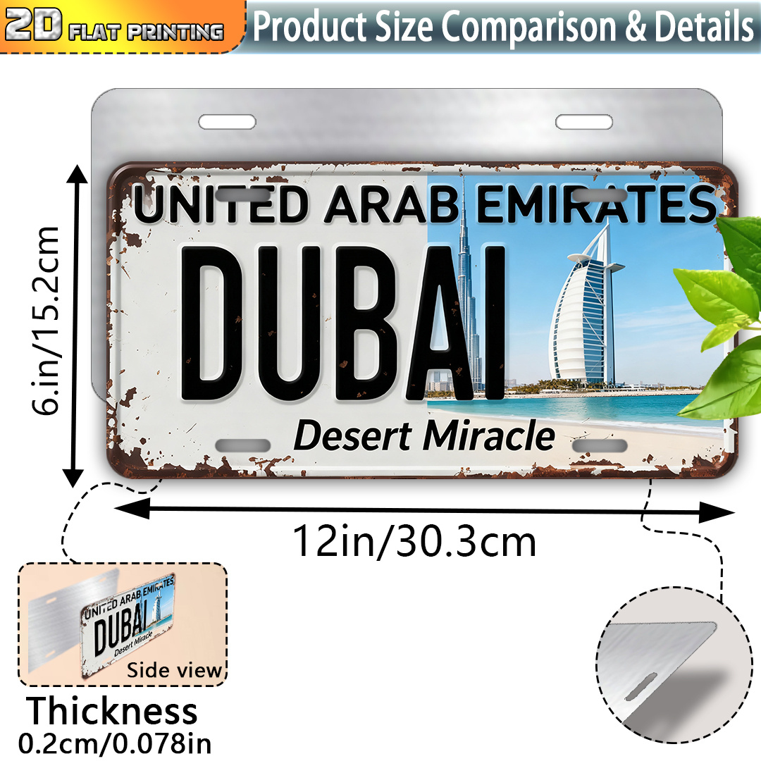 Płaski znak metalowy 2D, 1 szt – Home Office Dubai recenzja i cena