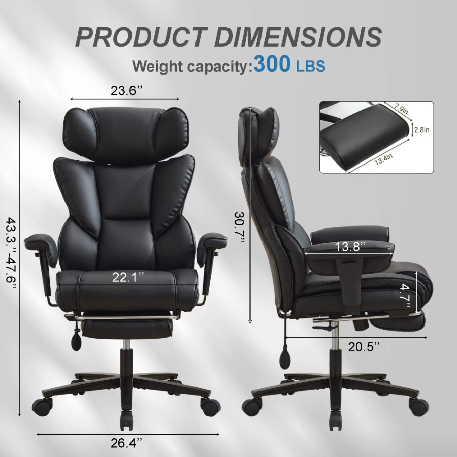 Krzesło biurowe z podnóżkiem i – Ergonomic Office Chair recenzja i cena