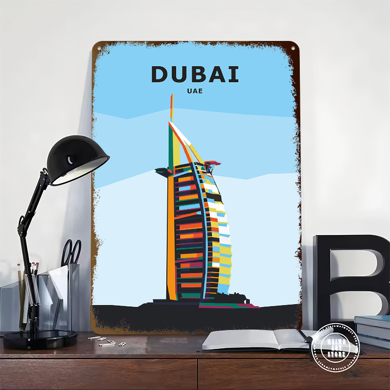 Plakat z Dubajem z blachy, per – Home Office Dubai recenzja i cena