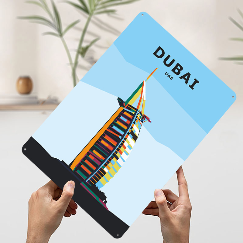 Plakat z Dubajem z blachy, per – Home Office Dubai recenzja i cena