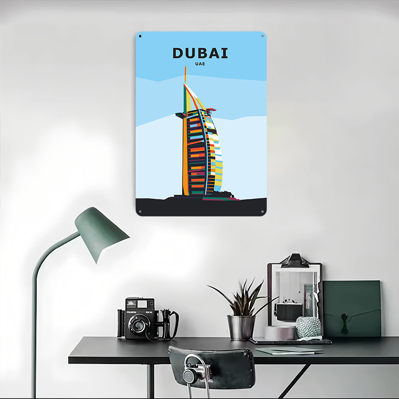 Plakat z Dubajem z blachy, per – Home Office Dubai recenzja i cena