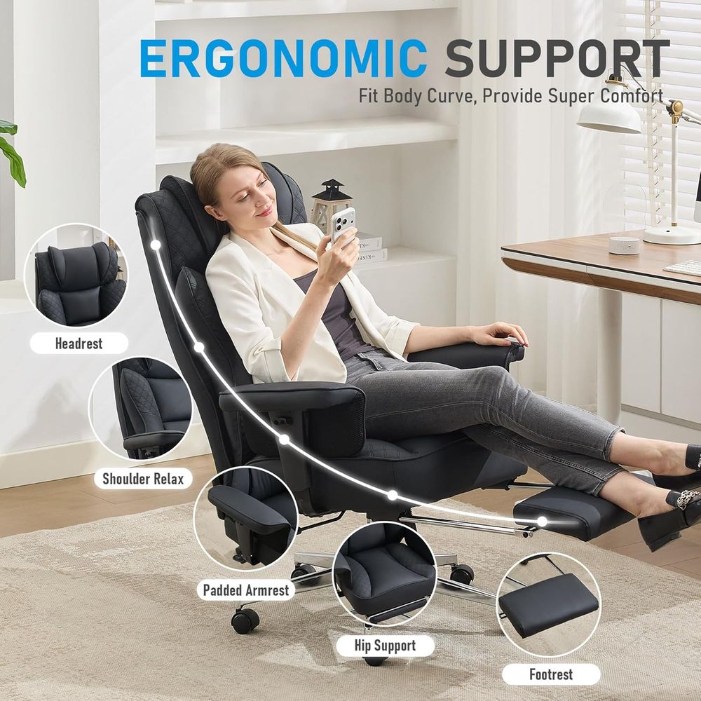 Duże i wysokie krzesło biurowe – Ergonomic Office Chair recenzja i cena